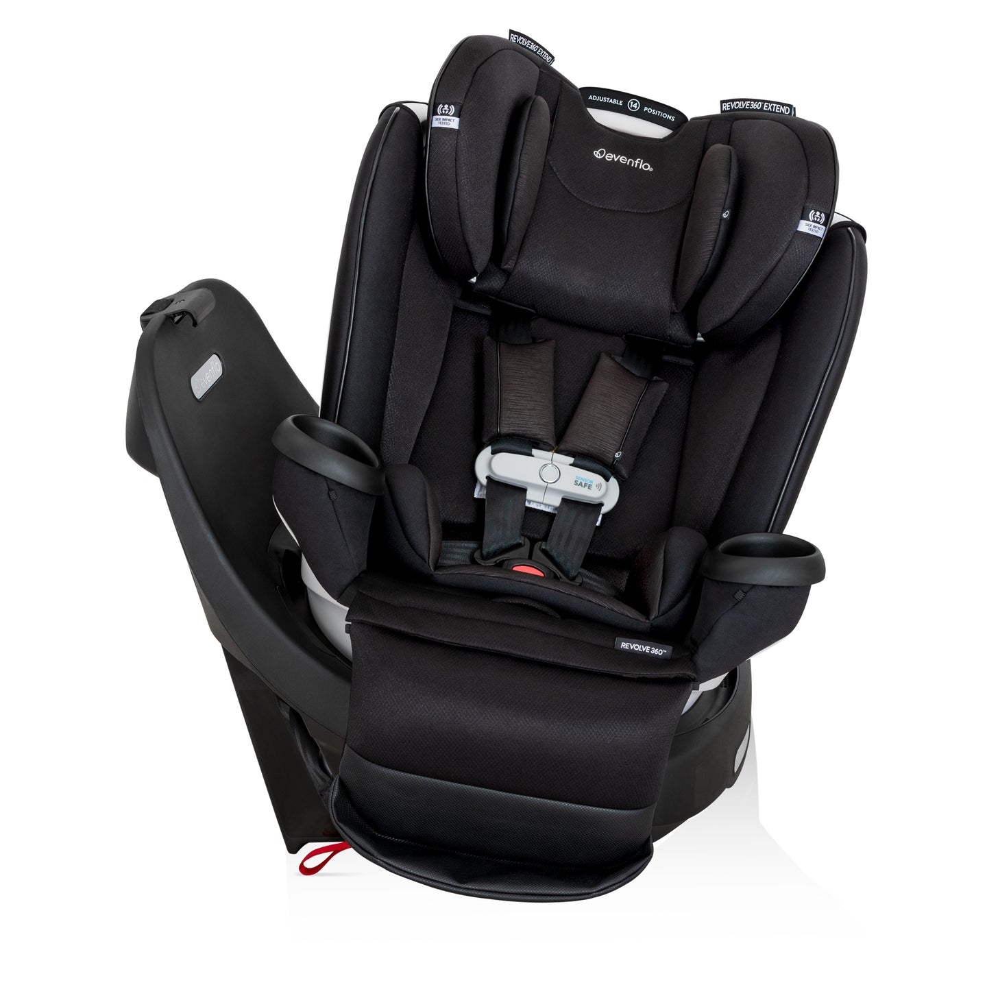 Evenflo - Gold Revolve360 Extend All-in-One Rotational Car Seat with SensorSafe - Onyx Black
